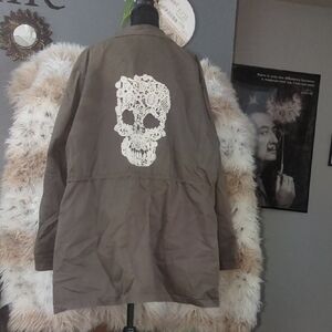 Hot Topic Black Jacket with Skull Design